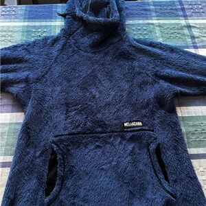 Melanzana Deep Blue High Loft Fleece Pullover Hoodie